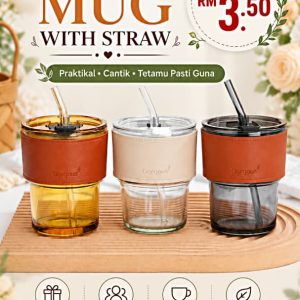 Mug With Straw Door Gifts in Malaysia